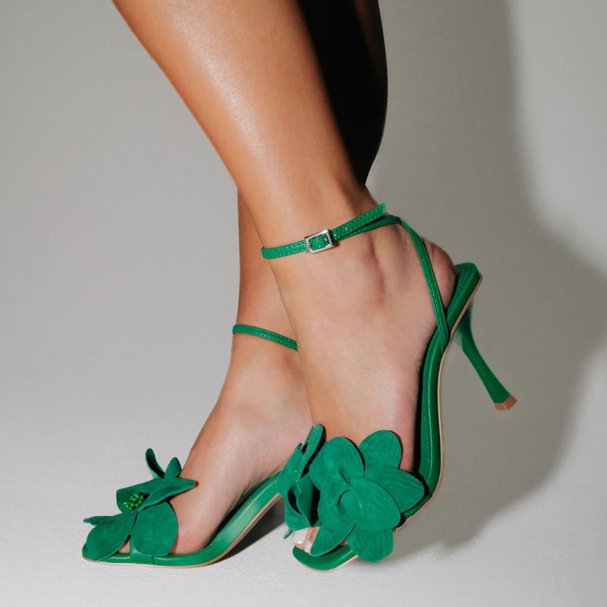 Green Steve Madden Amani Women's Heels Sandals | PH 7193HQP